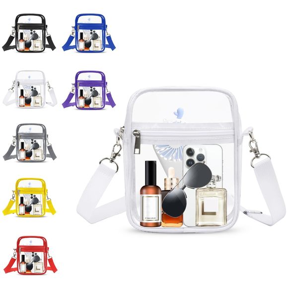 Clear Crossbody Bag Stadium Aroved See Through Purse Handbag, Small See O_O - Picture 1 of 6